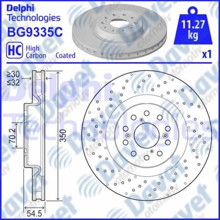 DELPHI BG9335C On Fren Diski Tekli Paket Boyali Delikli Honda Civic 08-15>  ####